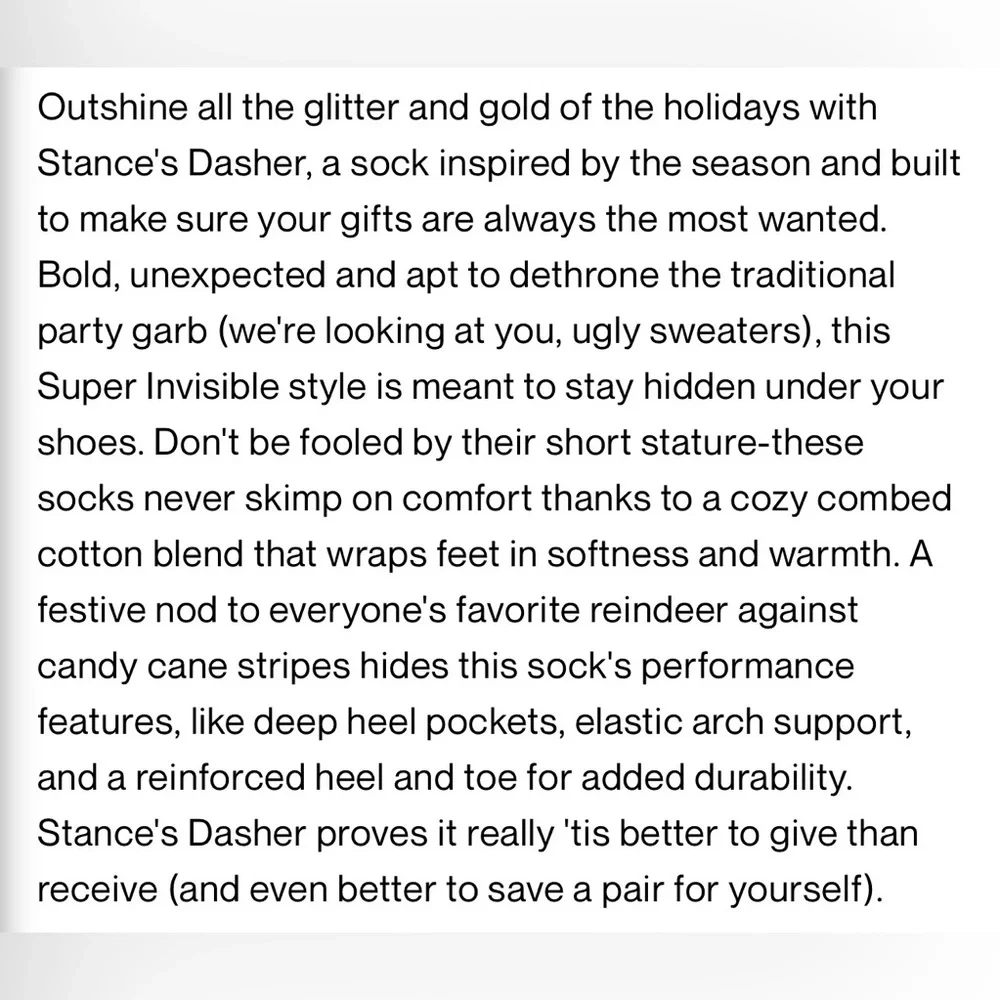 $8❤️‍🔥 Stance Super Invisible Uncommon Thread DASHER Socks MEDIUM M